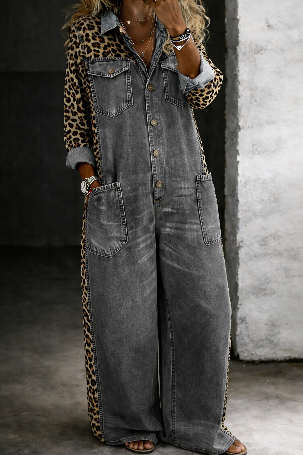 Amanda | Jumpsuit med denimskjorte i ét stykke
