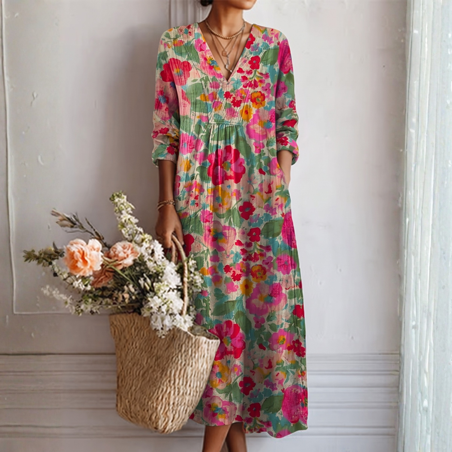 Rosa™ | Elegant blomstret kjole