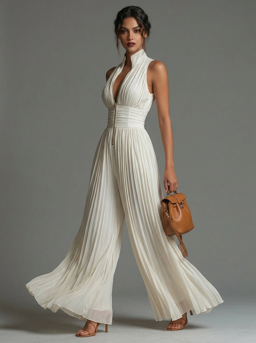 ÉLAN - Skulpturelt plisseret jumpsuit