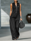 Freja – Ærmeløs jumpsuit med kontrastdetaljer
