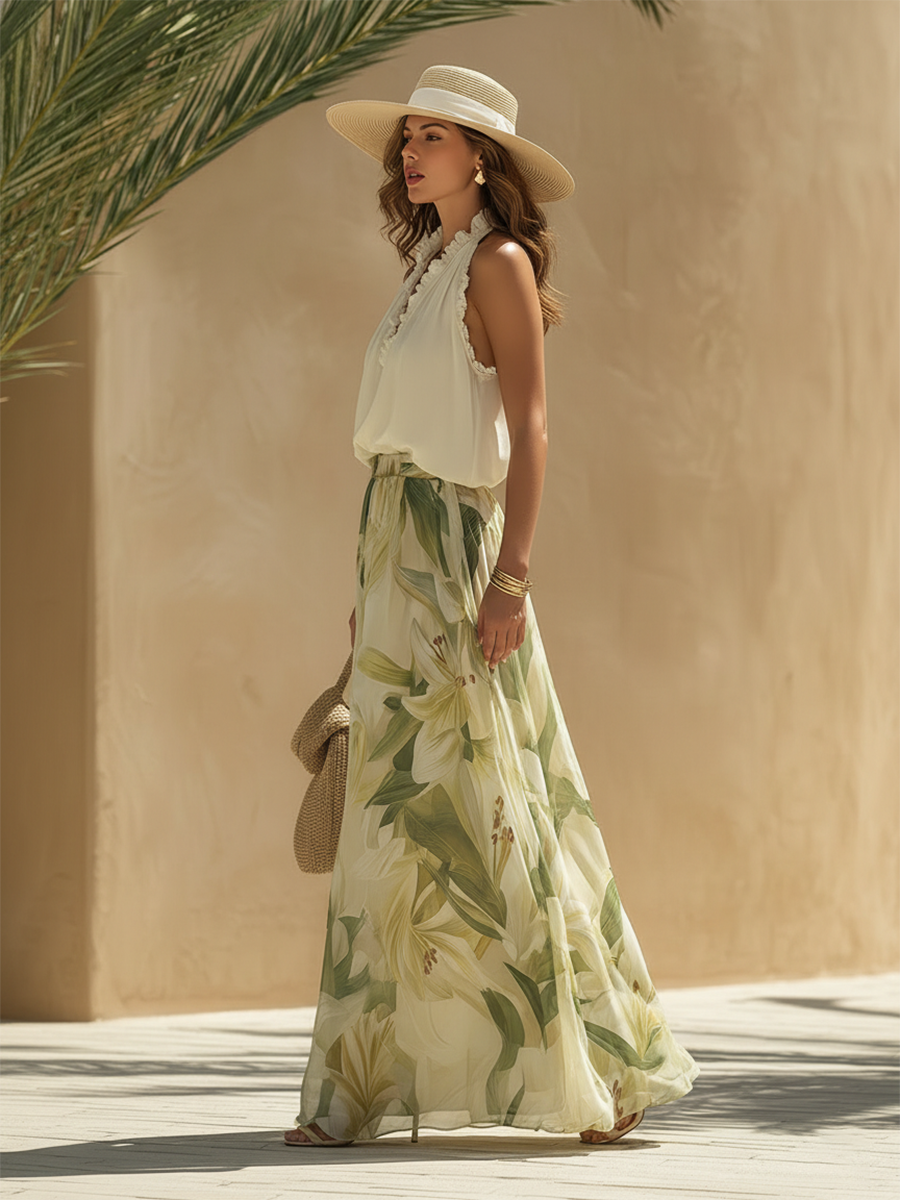 Lyselle™ | Elegant, luftigt sæt med blomsterprint
