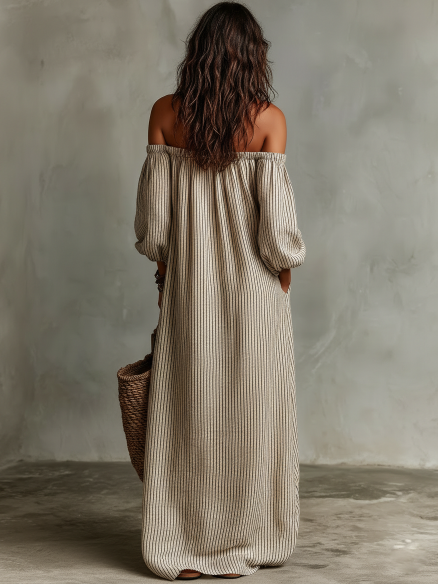 Carmen | maxikjole med off-the-shoulder-design