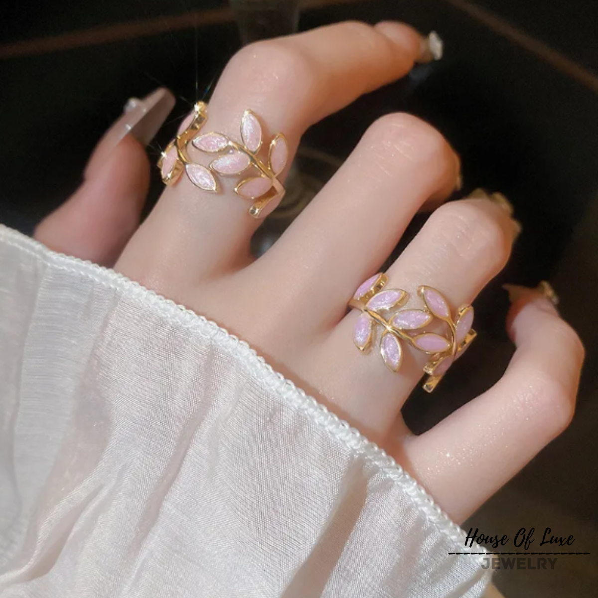 Ring med bladdesign | Sammen mod brystkræft (1+1 GRATIS)
