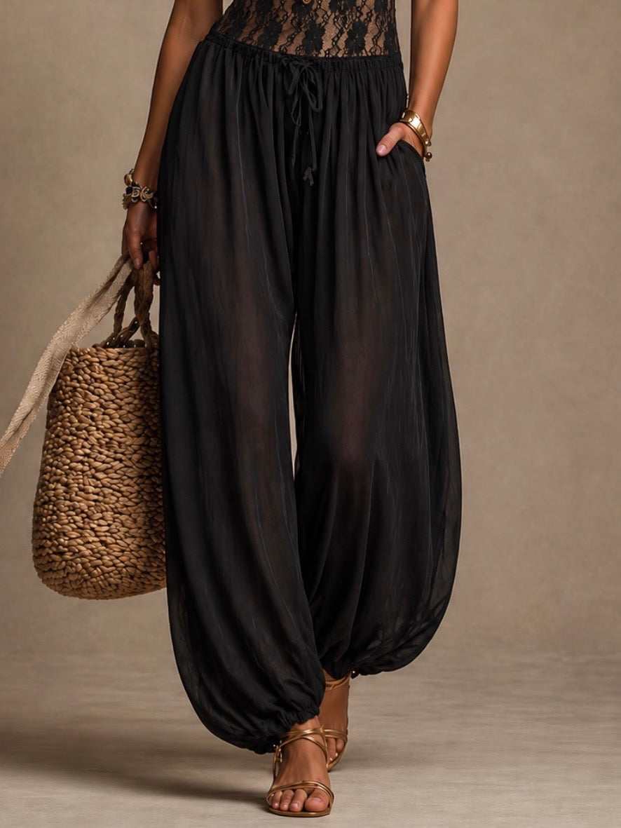 Élodie | Flydende halterneck-jumpsuit i blonde