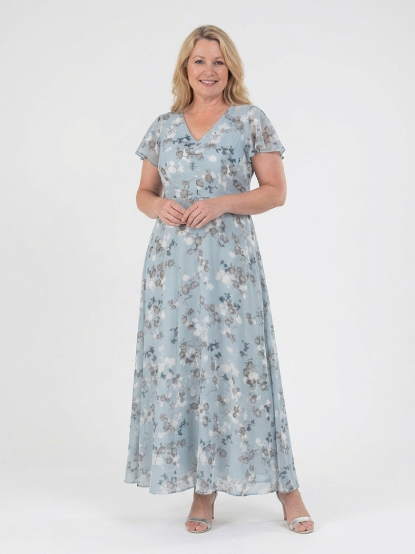 Ismeria | Blomstret maxi-kjole i chiffon