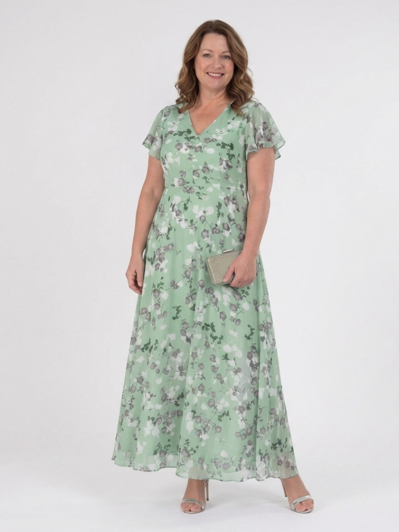 Ismeria | Blomstret maxi-kjole i chiffon