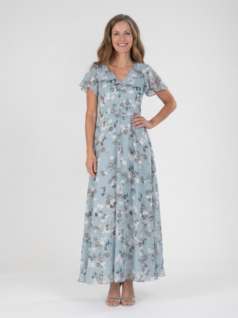 Ismeria | Blomstret maxi-kjole i chiffon