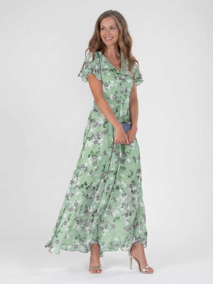 Ismeria | Blomstret maxi-kjole i chiffon