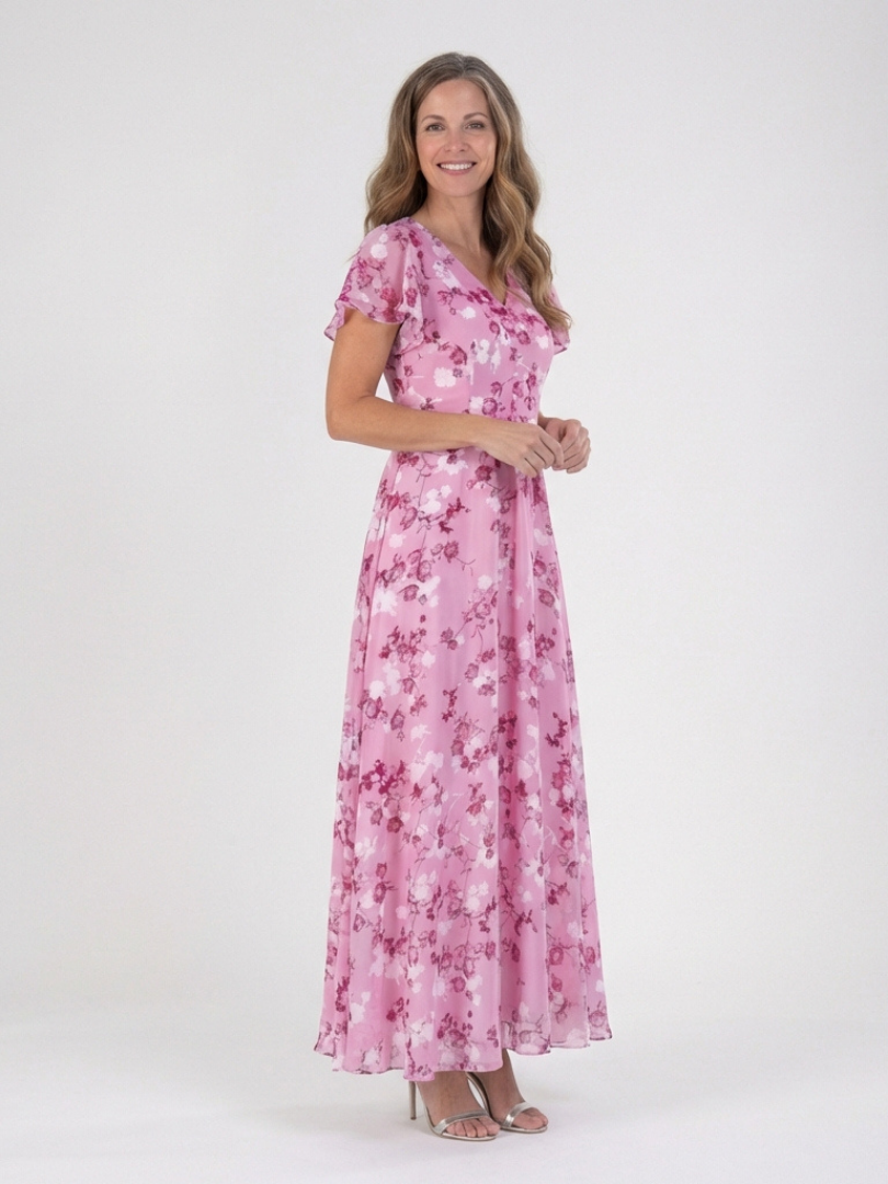 Ismeria | Blomstret maxi-kjole i chiffon