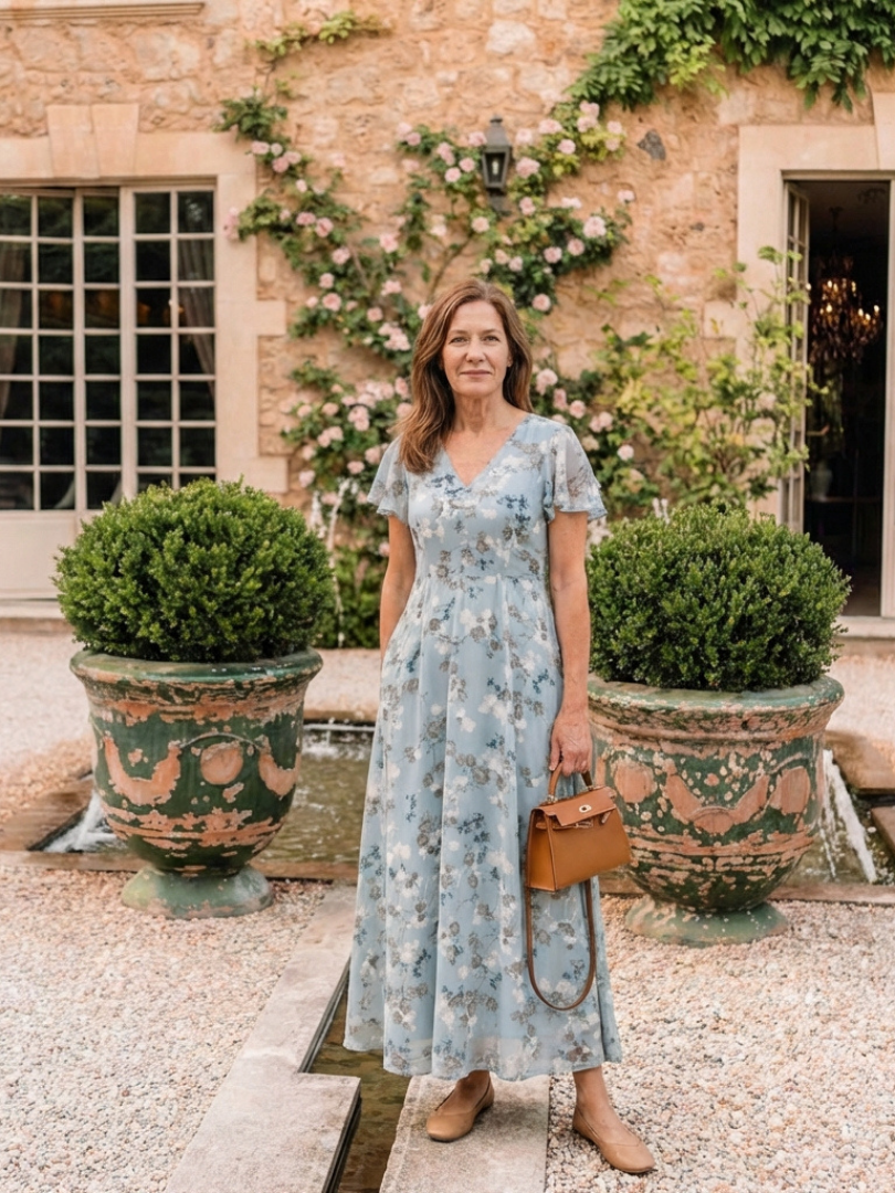 Ismeria | Blomstret maxi-kjole i chiffon