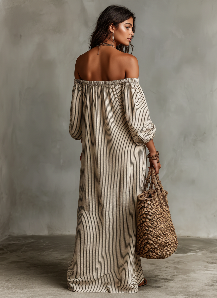 Carmen | maxikjole med off-the-shoulder-design