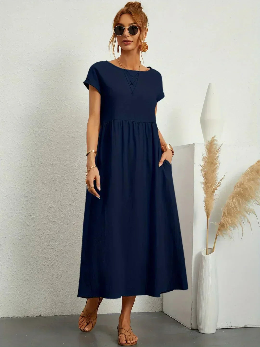 Ursina™ | Midi-kjole i flydende stof