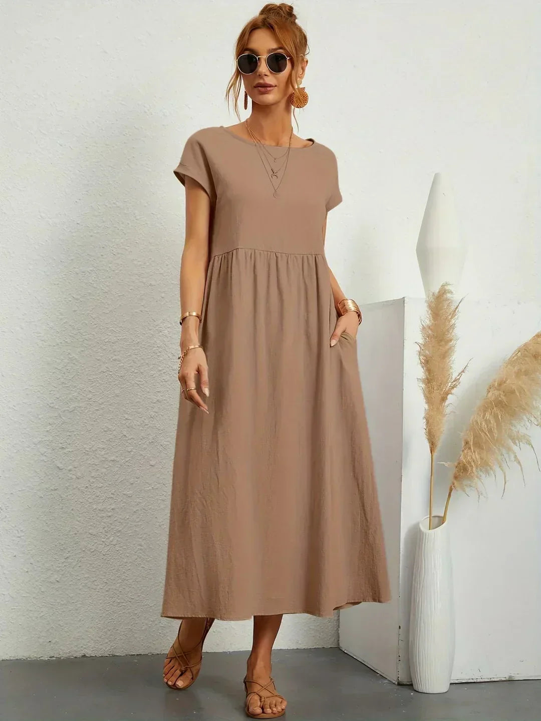 Ursina™ | Midi-kjole i flydende stof