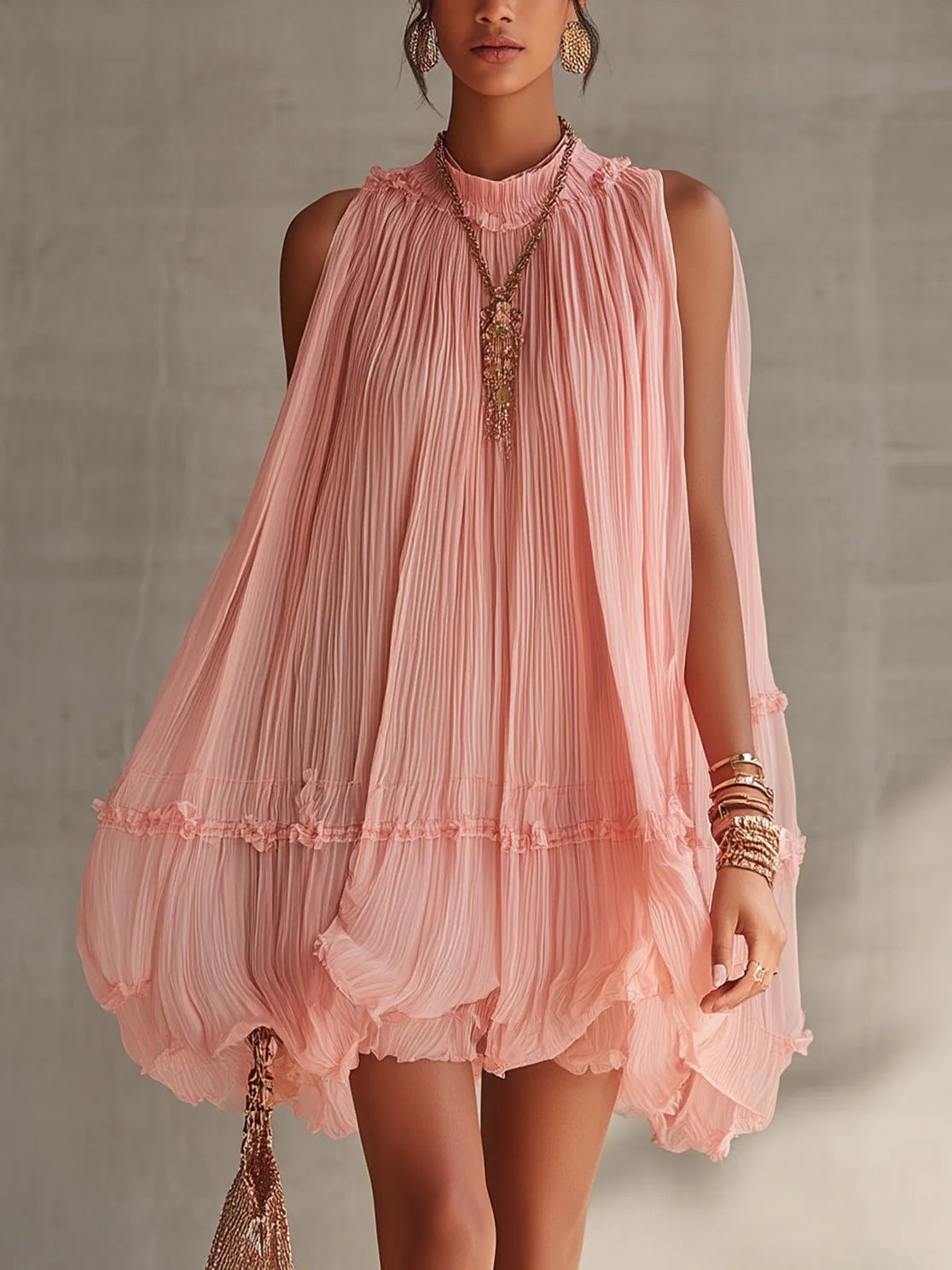Camilla – Chiffon-minikjole med ballonform