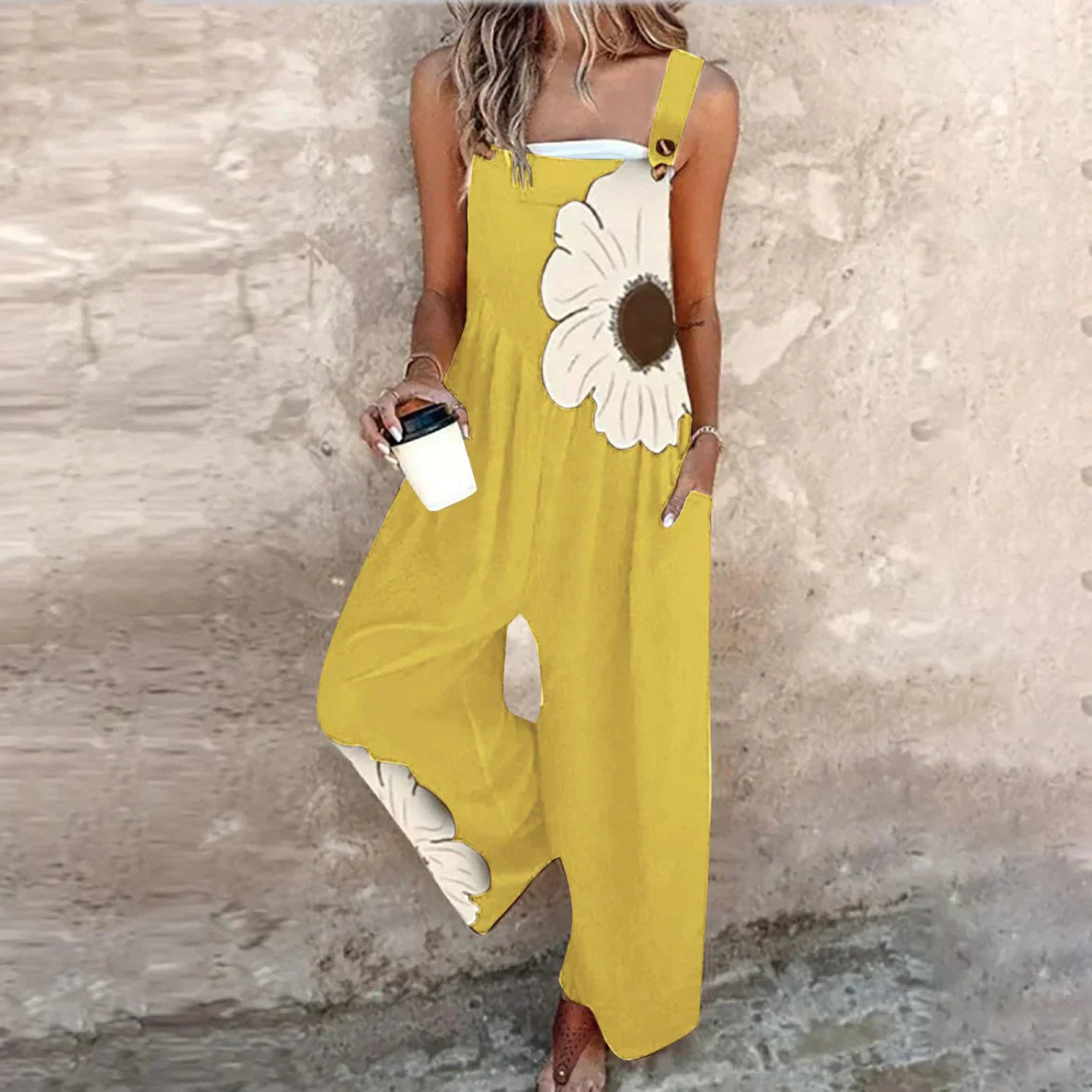 Behagelige dungarees med print