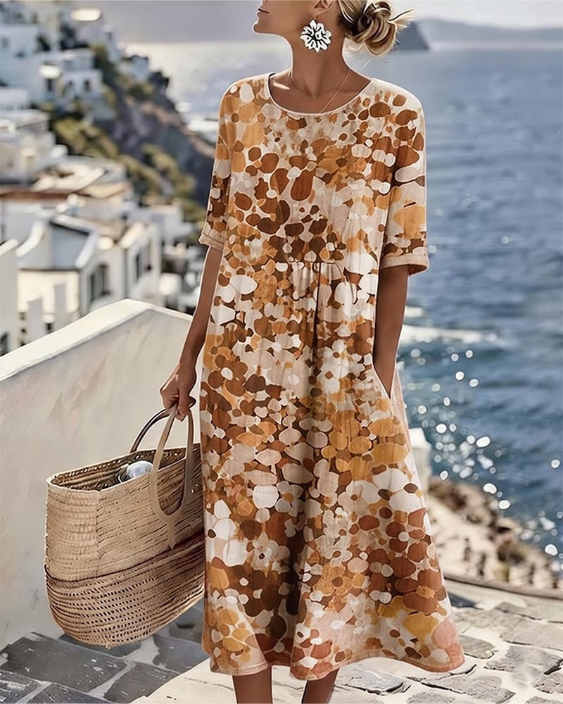 Elena™ | Elegant blomstret sommerkjole i midi-længde
