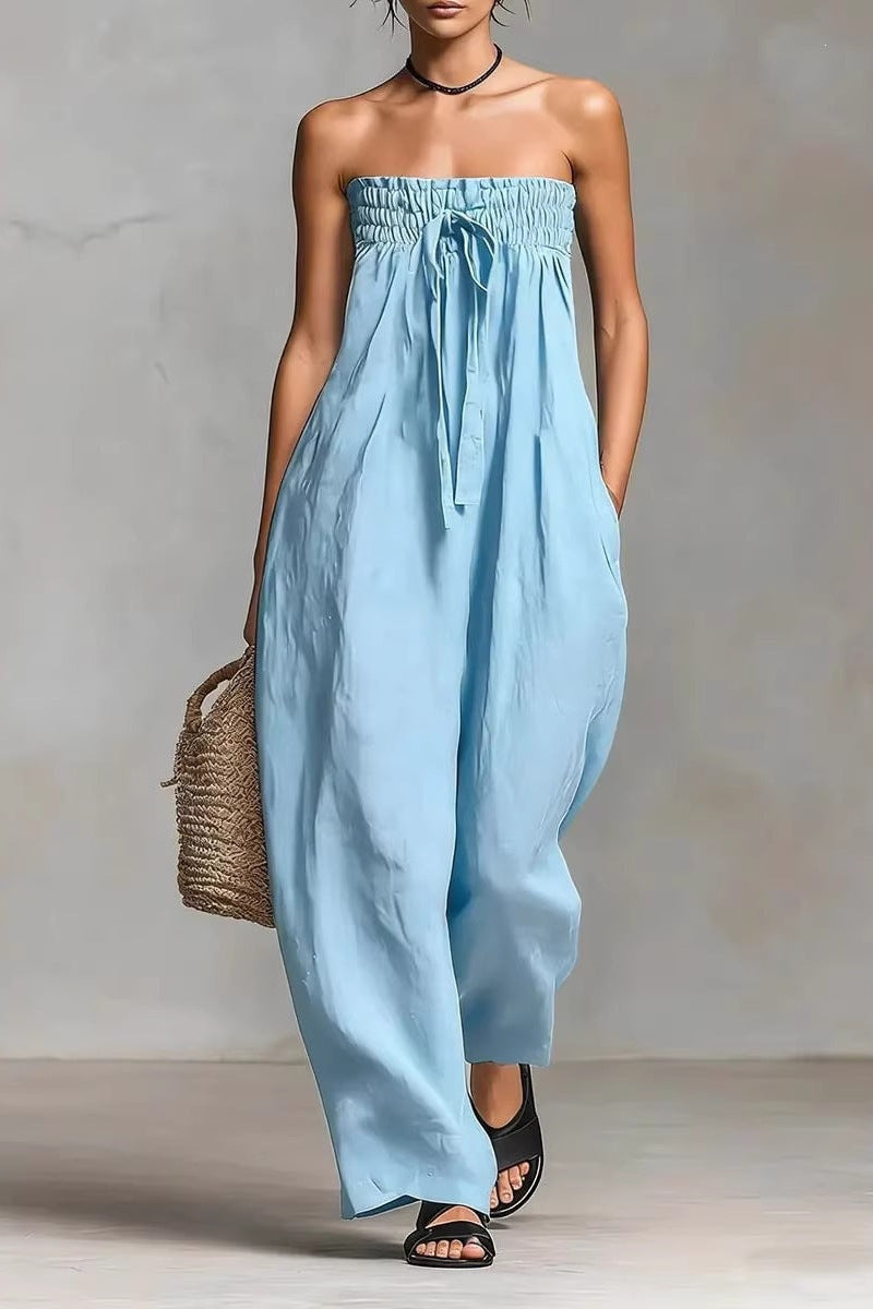 Nina | Elegant stropløs jumpsuit