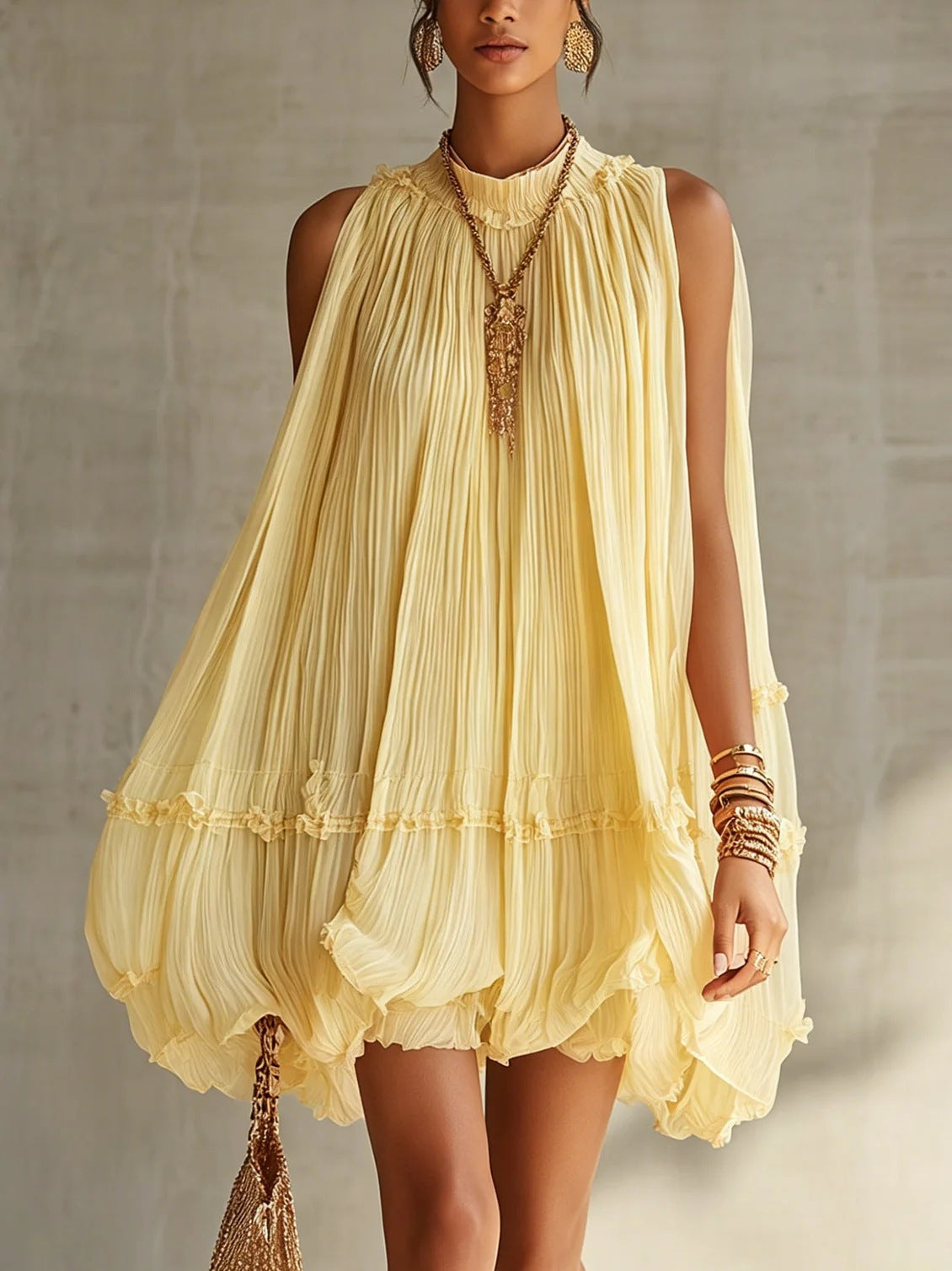 Camilla – Chiffon-minikjole med ballonform
