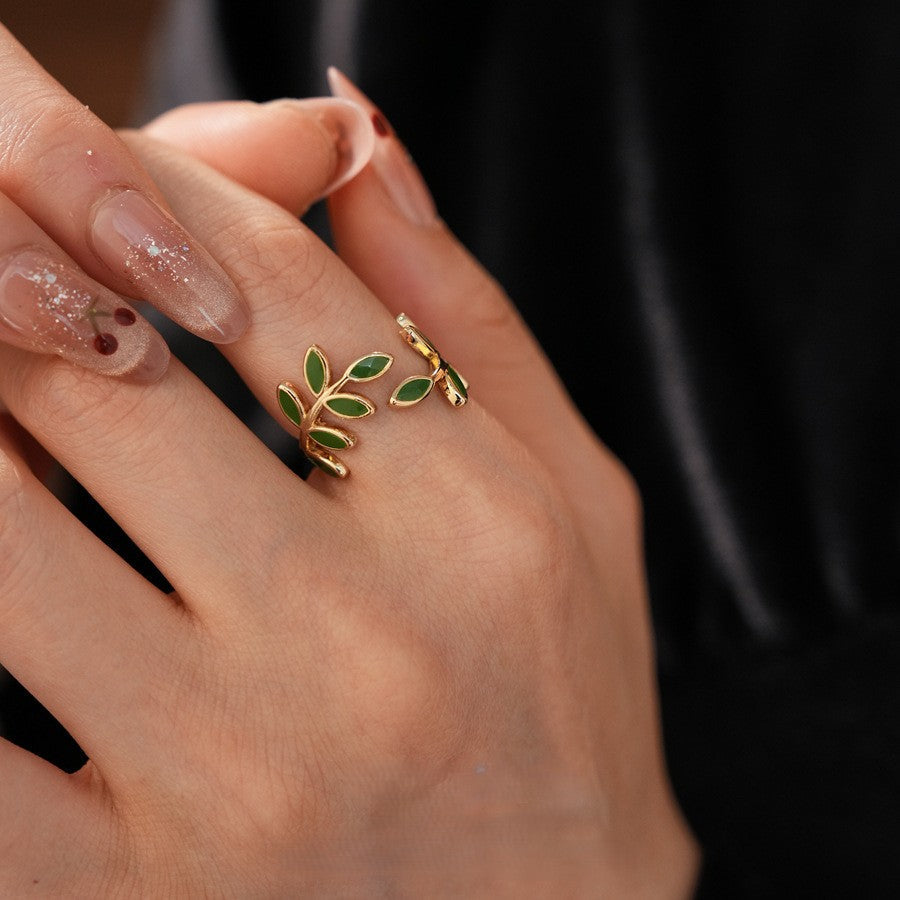 Ring med bladdesign | Sammen mod brystkræft (1+1 GRATIS)