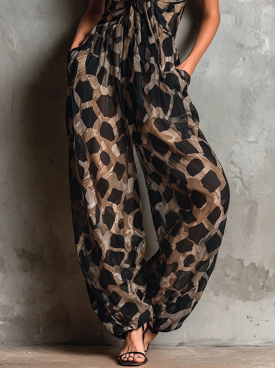 Ronja – Chiffon-jumpsuit med dyreprint