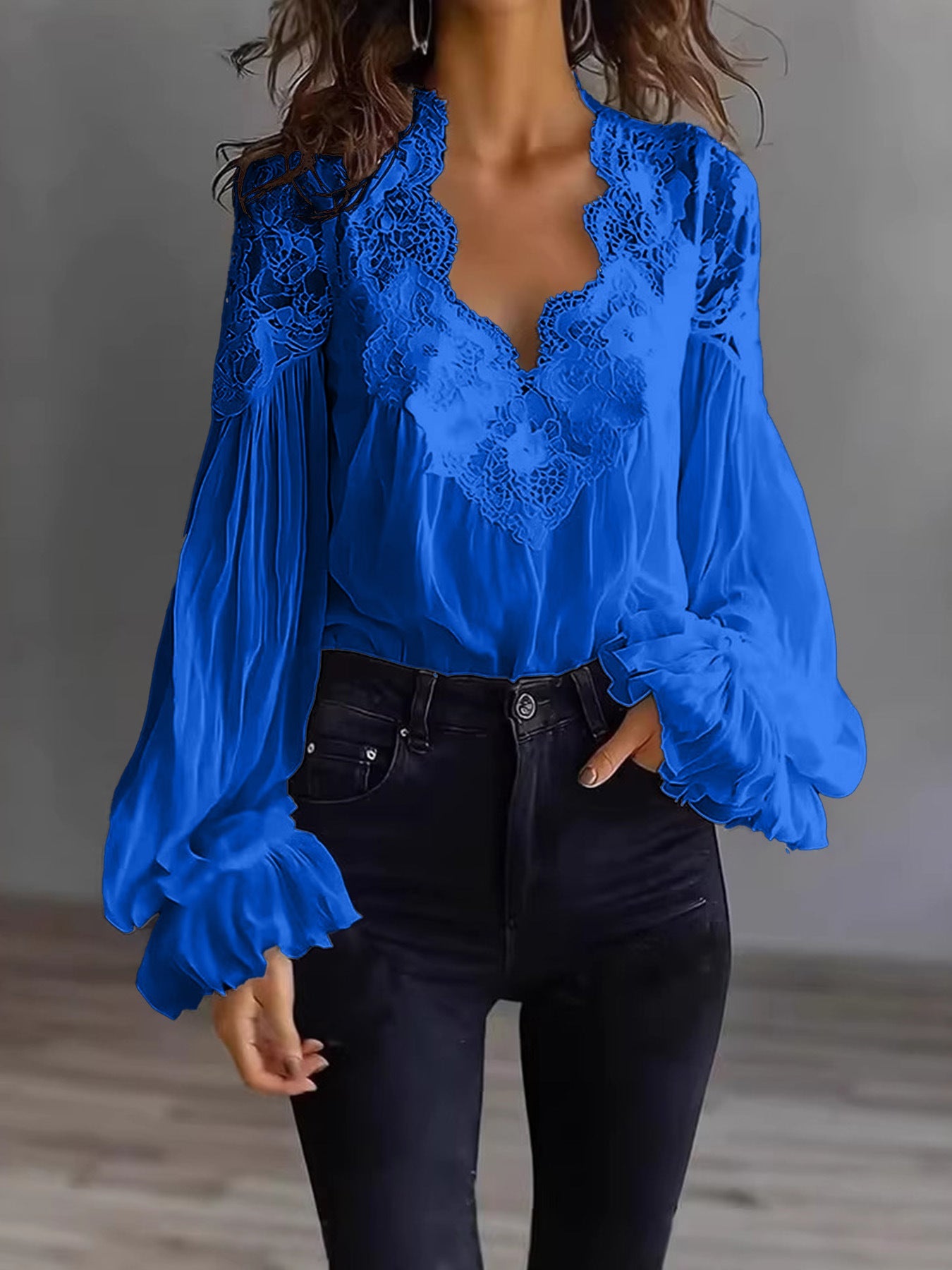 Joelle | Elegant blondebluse med puffærmer