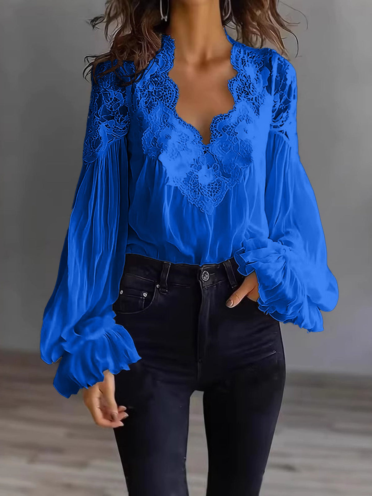 Joelle | Elegant blondebluse med puffærmer