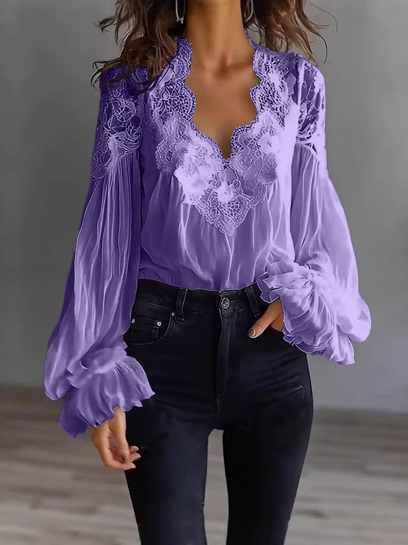 Joelle | Elegant blondebluse med puffærmer
