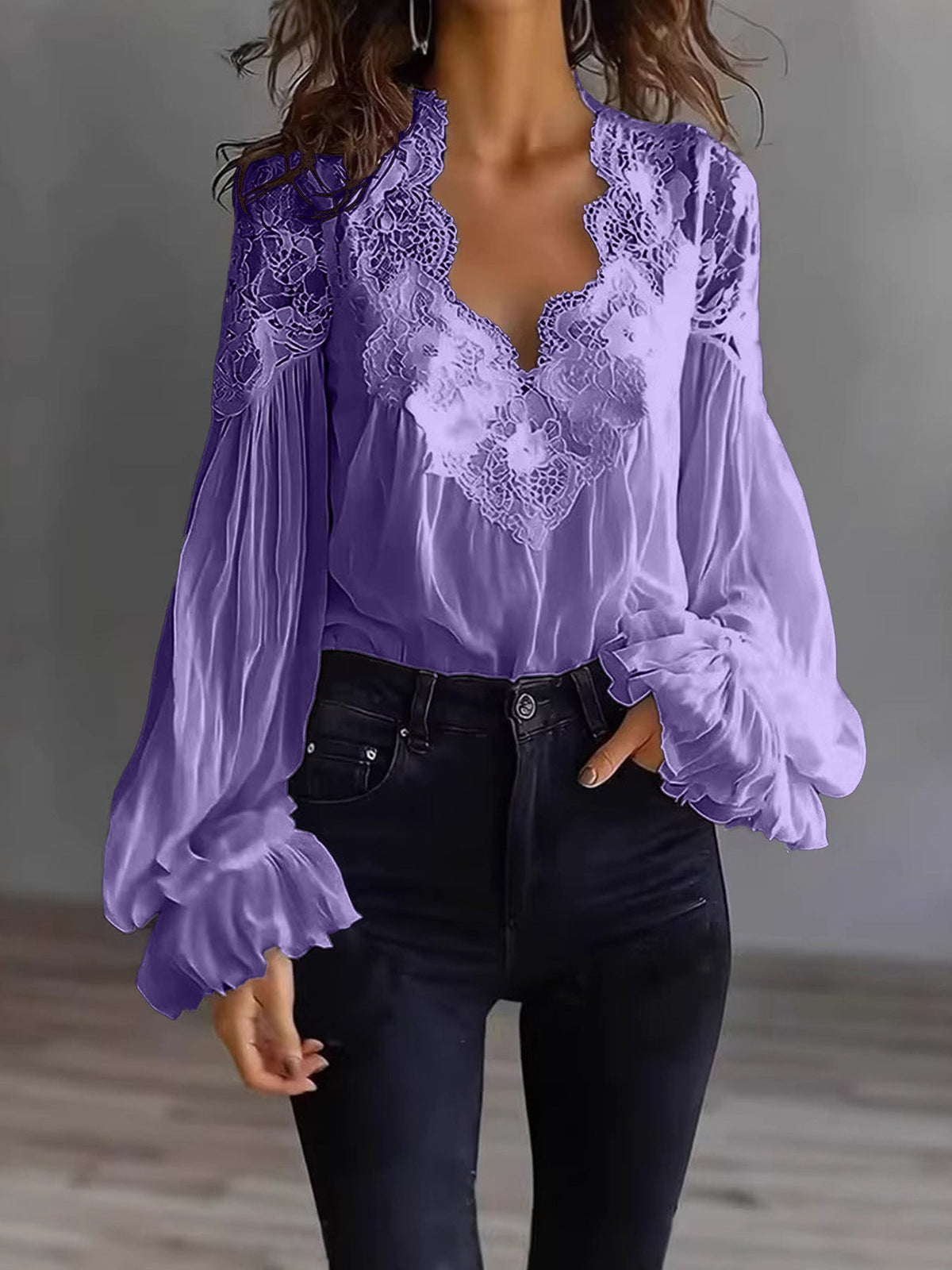 Joelle | Elegant blondebluse med puffærmer