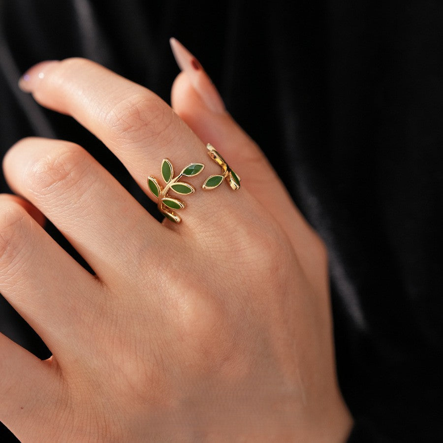 Ring med bladdesign | Sammen mod brystkræft (1+1 GRATIS)