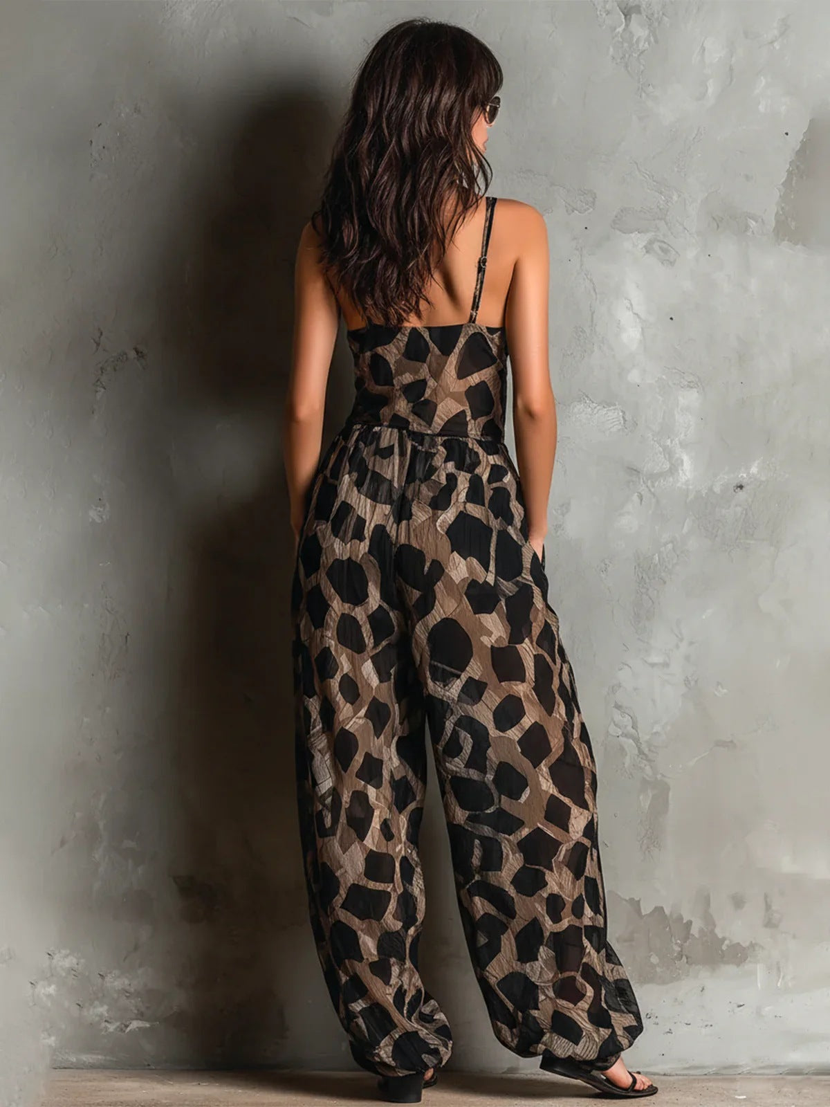 Ronja – Chiffon-jumpsuit med dyreprint