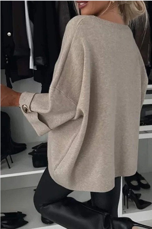 Lucía™ | Blød Sweater med Knapdetaljer