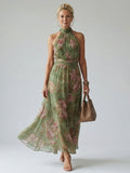 Mirelle | Midikjole med flæsebånd i taljen