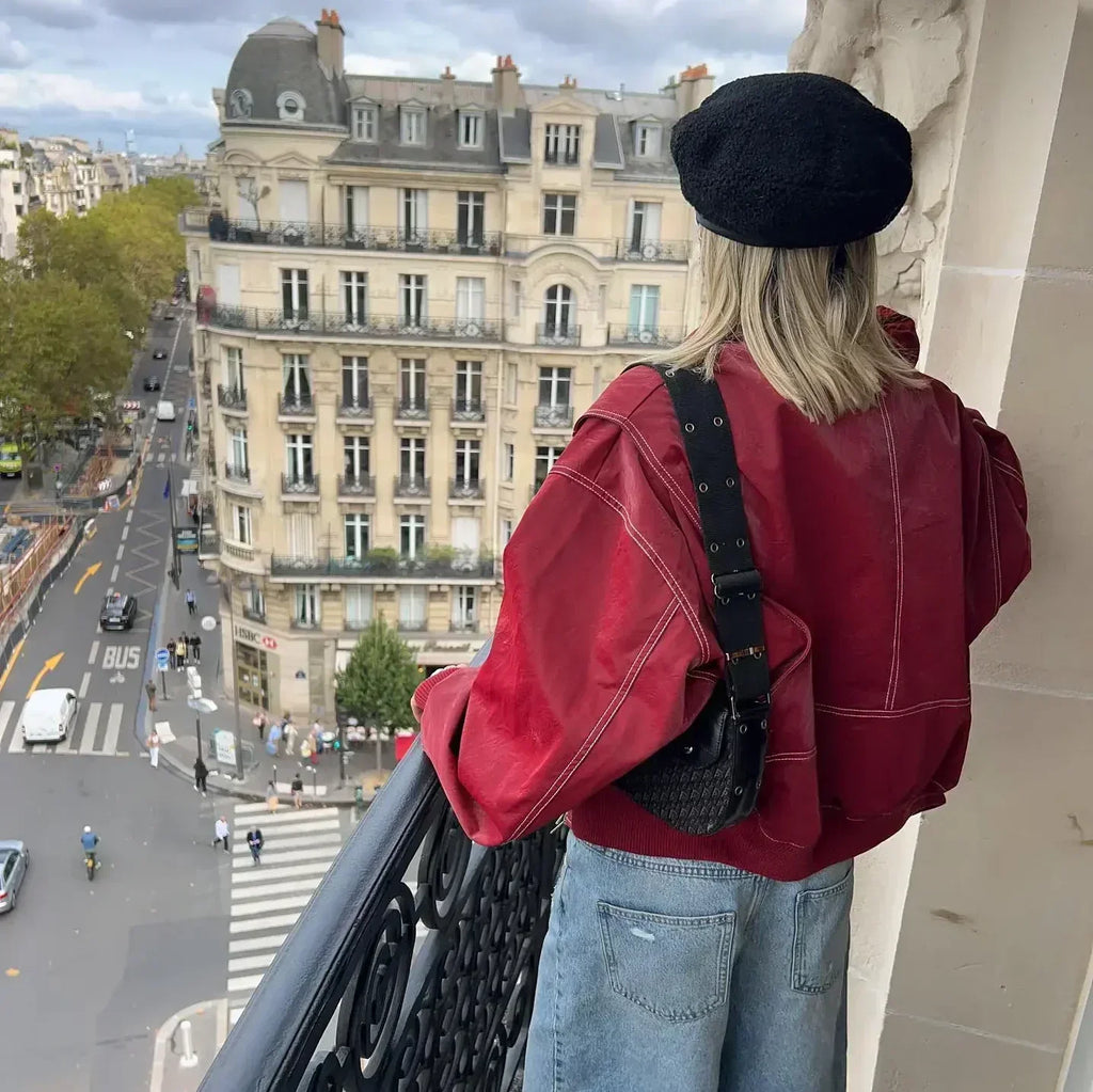 Amanda – Trendy rød læderjakke