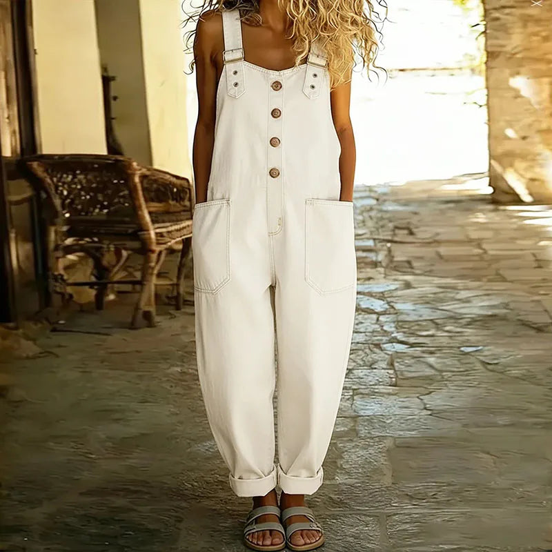 Mae | Vintage overalls i blød bomuldsdenim med justerbare stropper