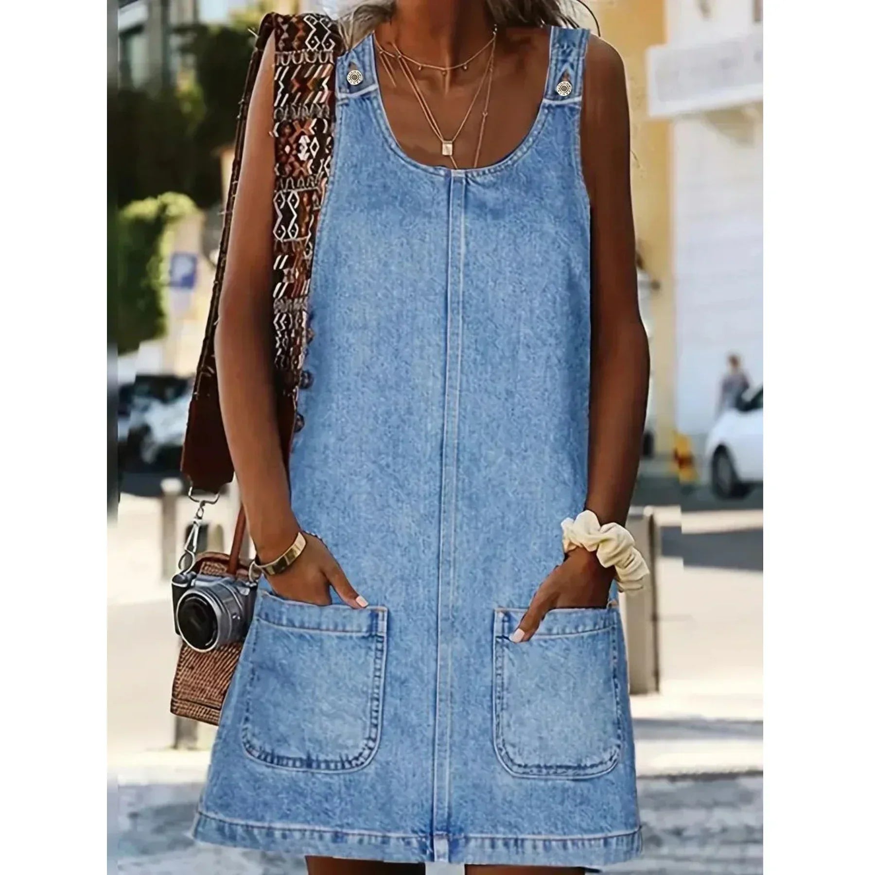 Saylor | Afslappet kjole i denim-look
