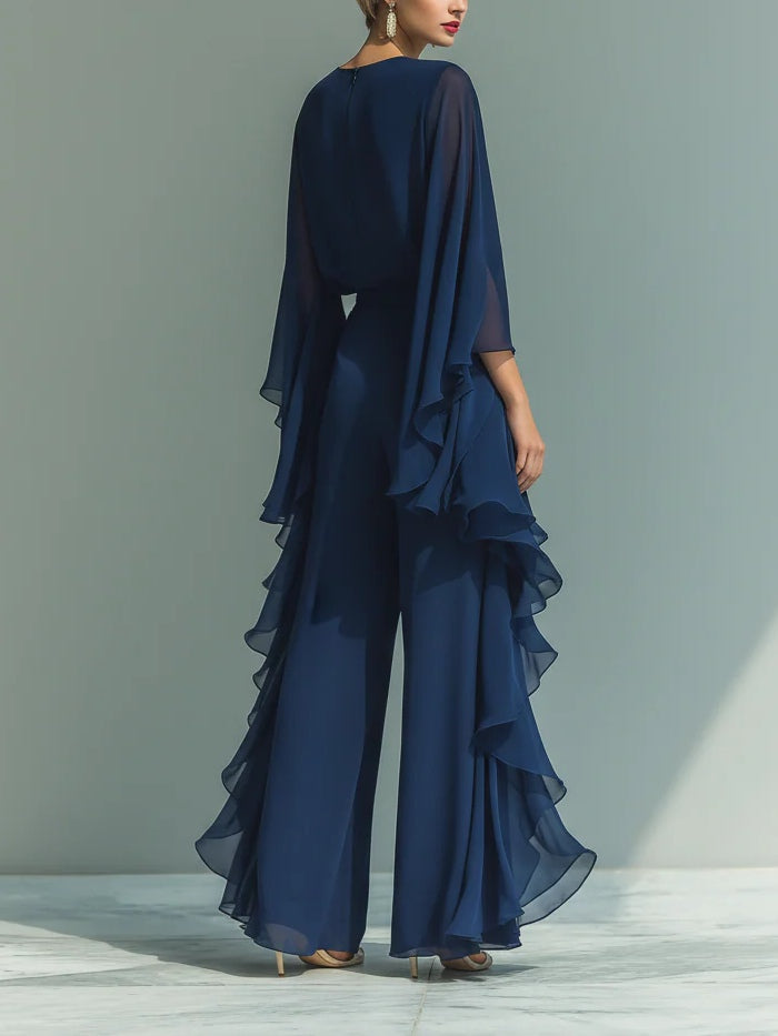 Aurora | Elegant chiffonsæt med flæser