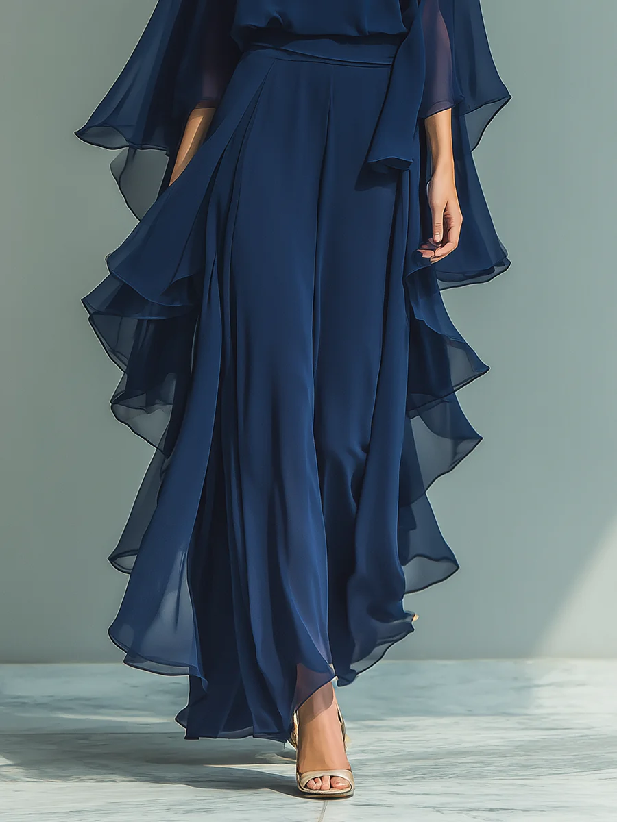 Aurora | Elegant chiffonsæt med flæser
