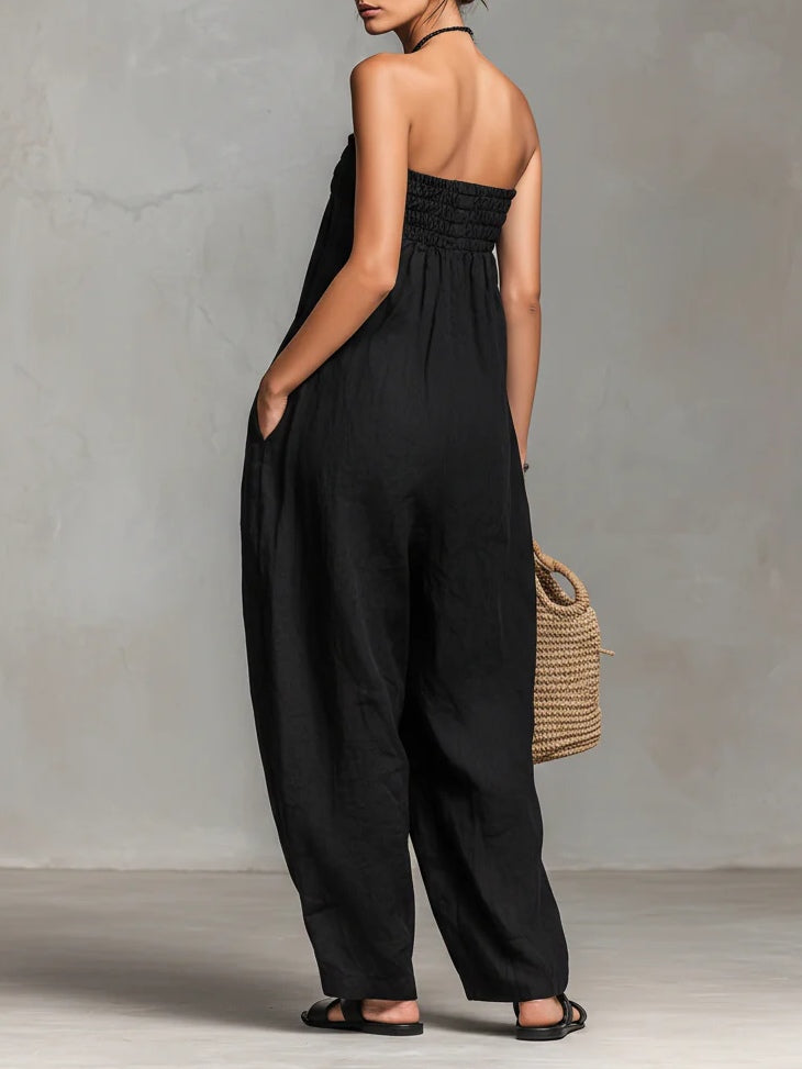 Nina | Elegant stropløs jumpsuit