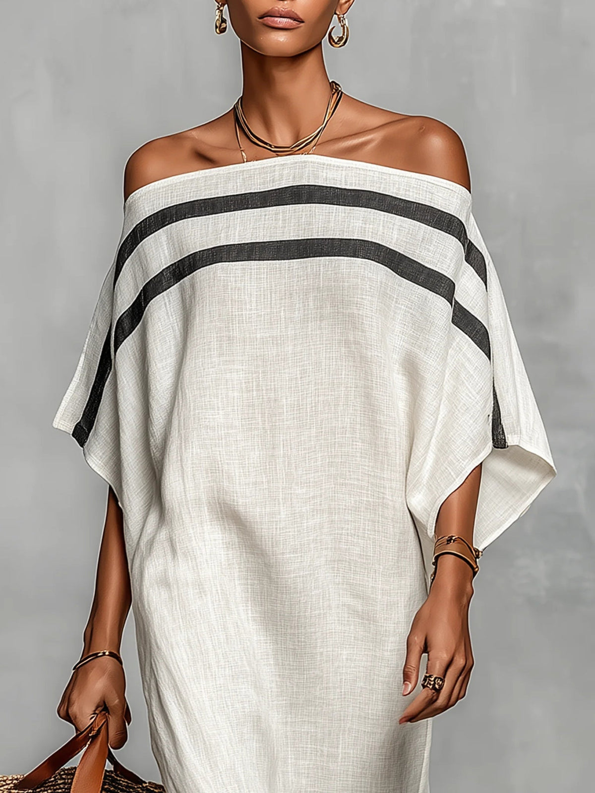 Aveline™ | Off-Shoulder Maxikjole med flagermusærmer