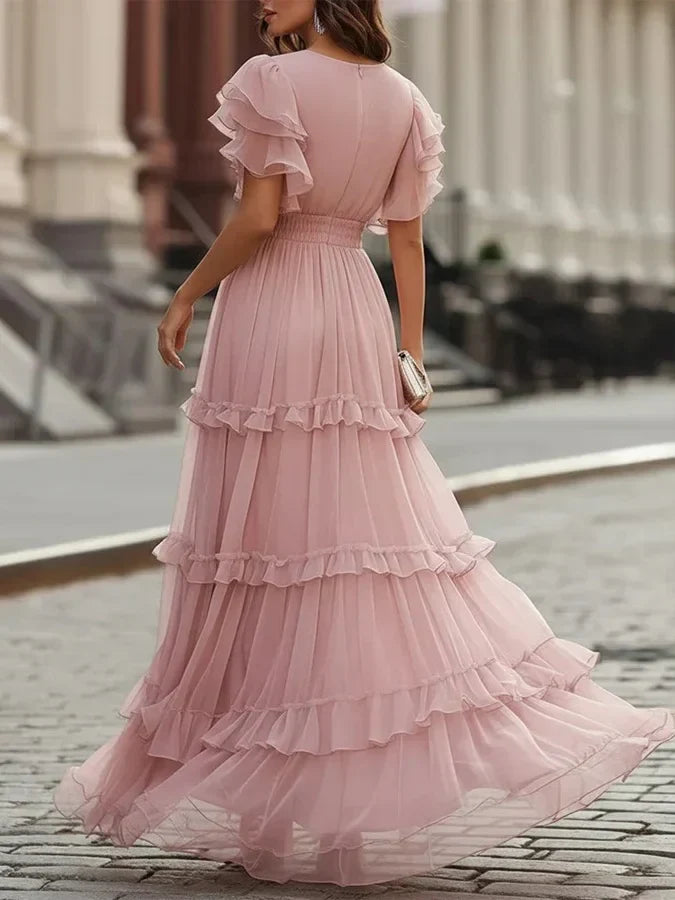 Zoe | Elegant lyserød brude-maxikjole
