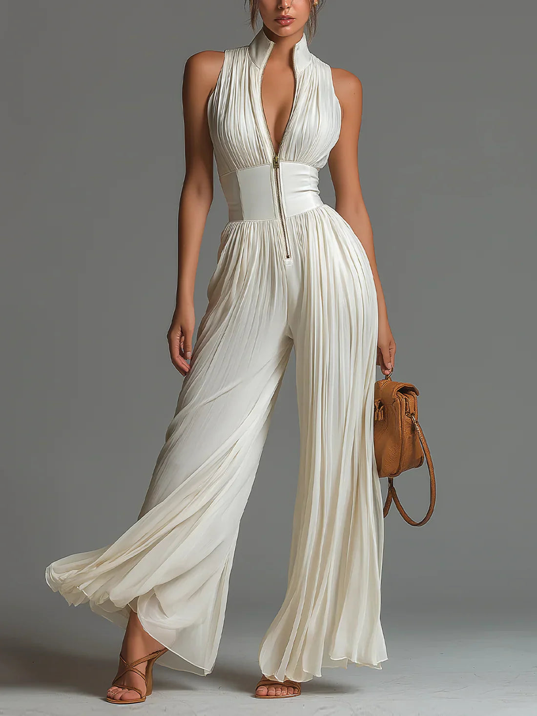 ÉLAN - Skulpturelt plisseret jumpsuit