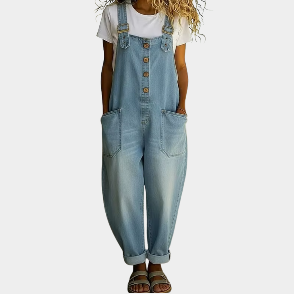 Mae | Vintage overalls i blød bomuldsdenim med justerbare stropper