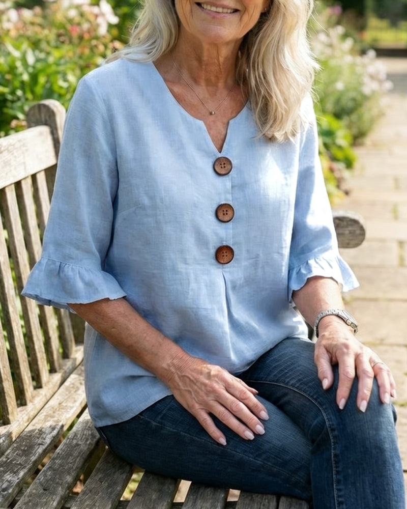 Cynthia | Afslappet ensfarvet bluse
