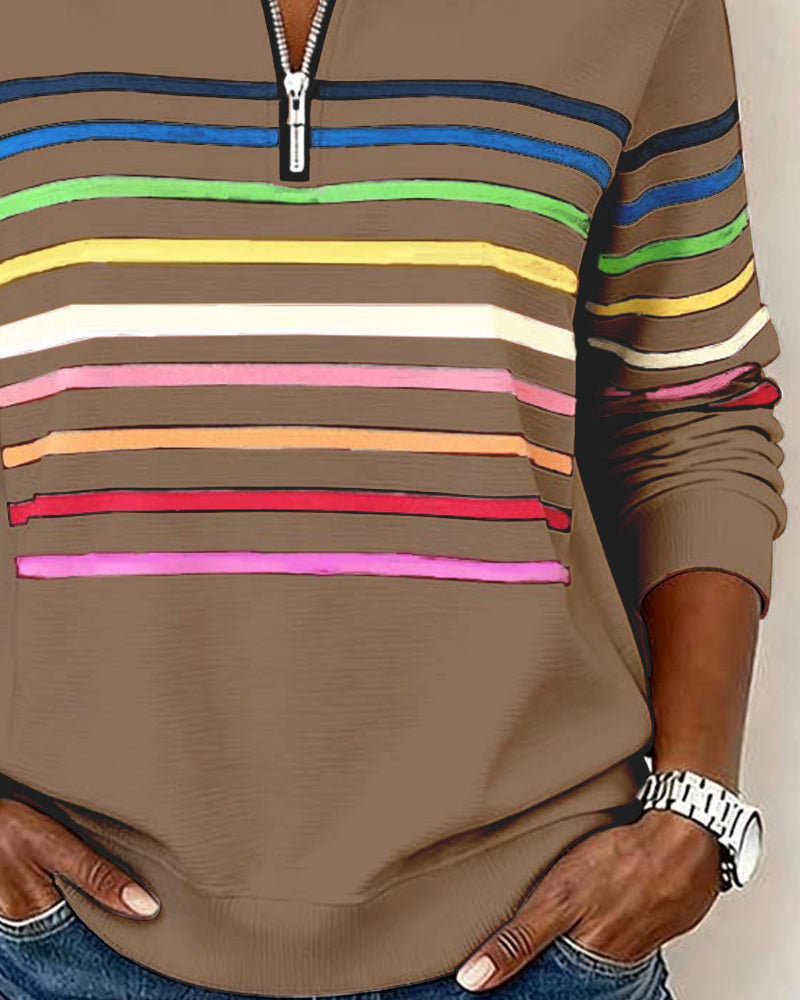 Vienna – Regnbuestribet Zip-sweatshirt