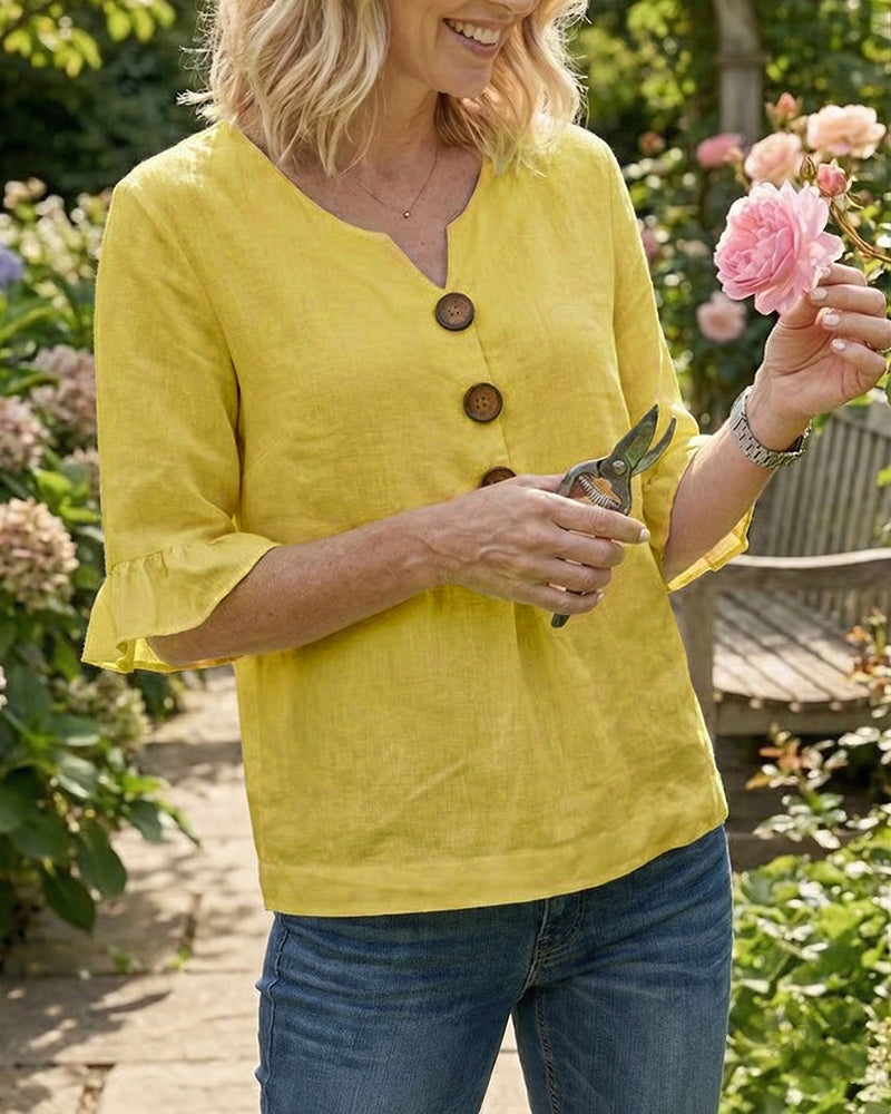 Cynthia | Afslappet ensfarvet bluse