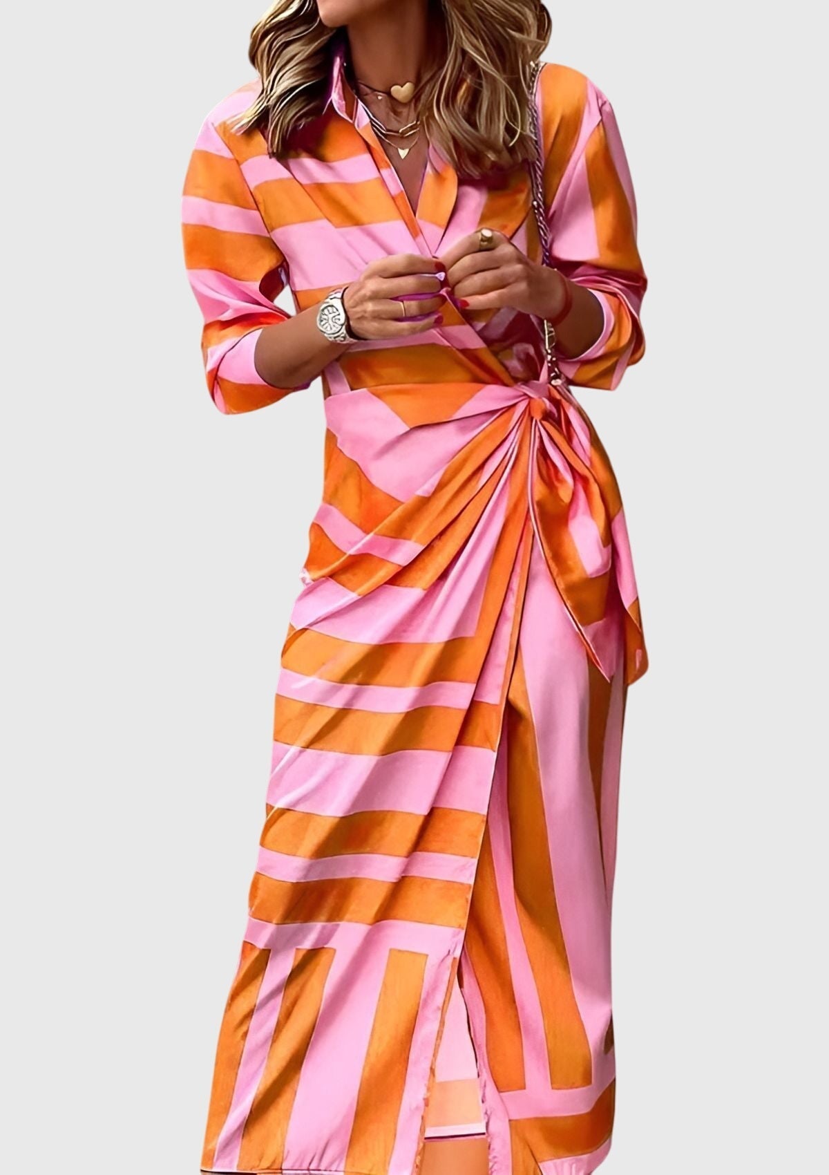 Everly | Elegant slå-om-kjole med print