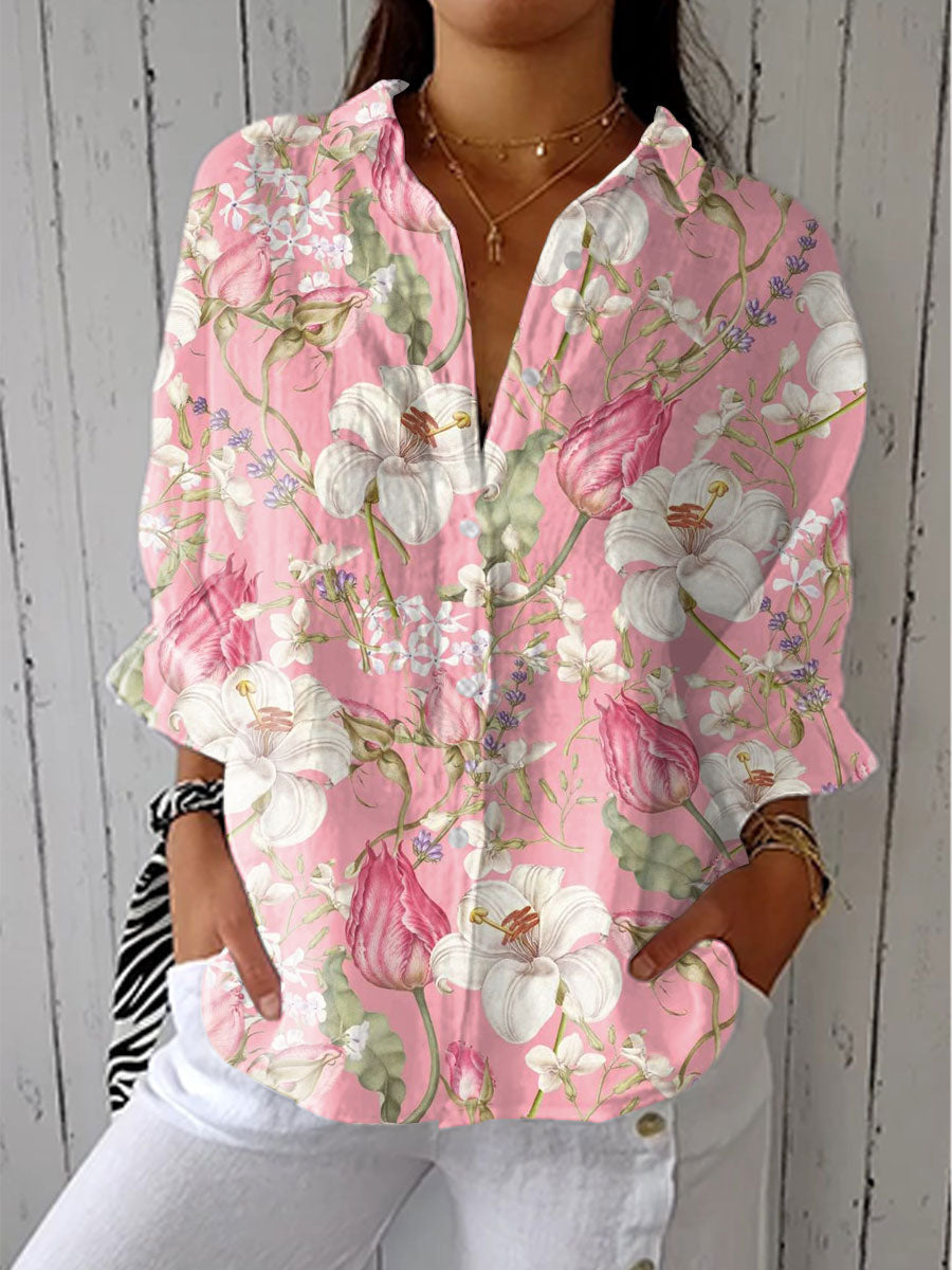 Anne – Elegant blomstret bluse
