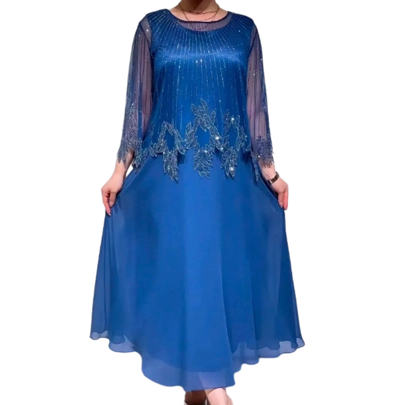 Eliza – Elegant kjole med skinnende overlay-lag