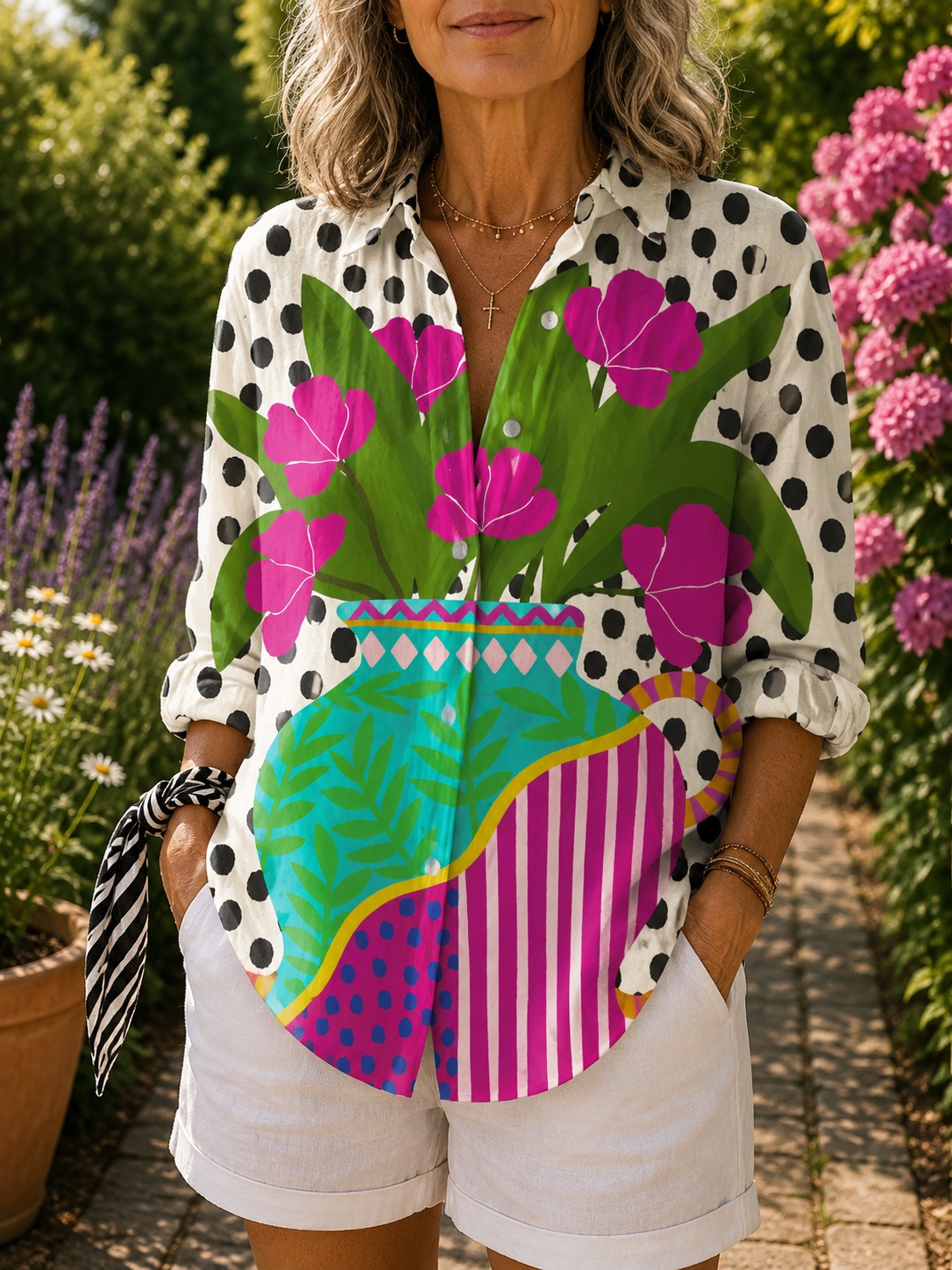Amara | Bluse »Vaso in Fiore«