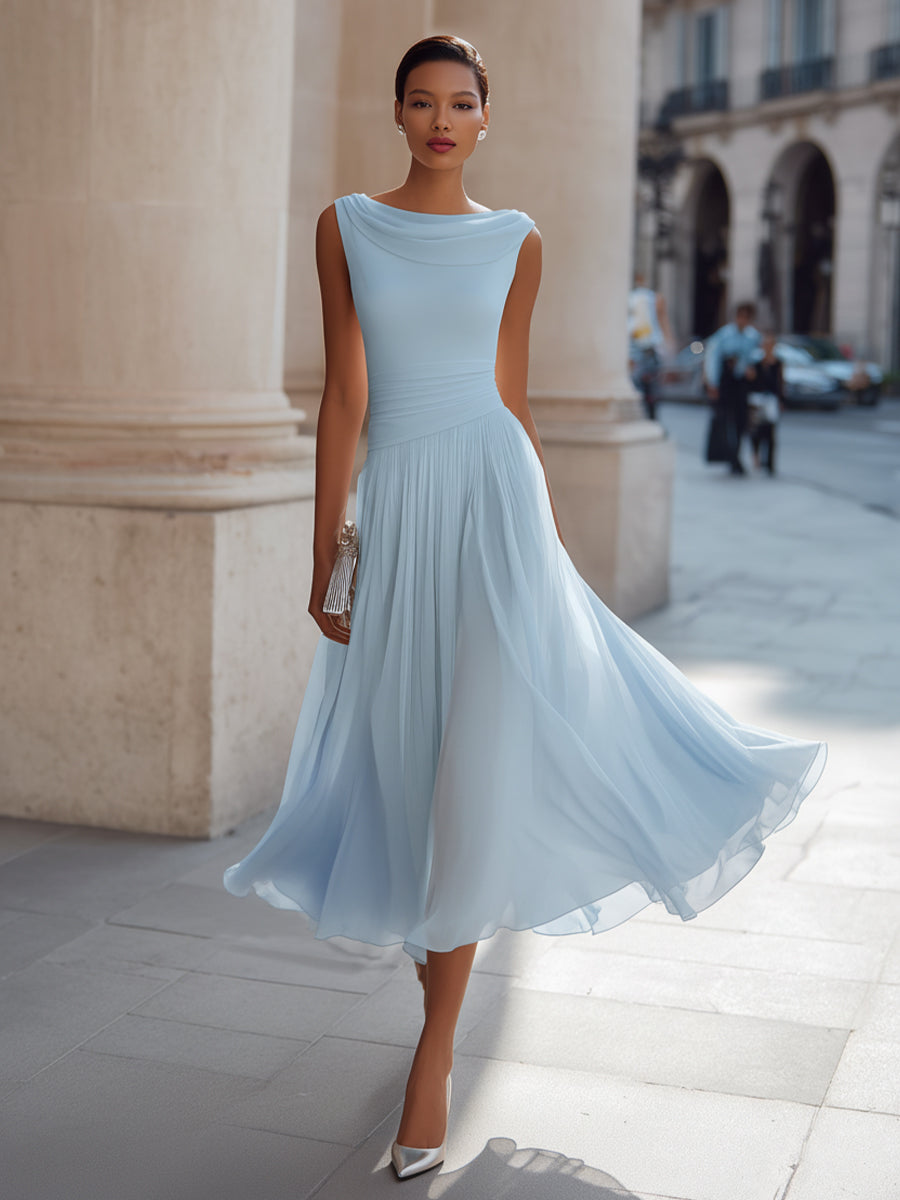 Mirella | Elegant plisseret midikjole